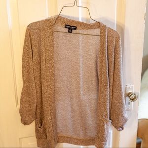 About A Girl Tan Cardigan 3/4 sleeve